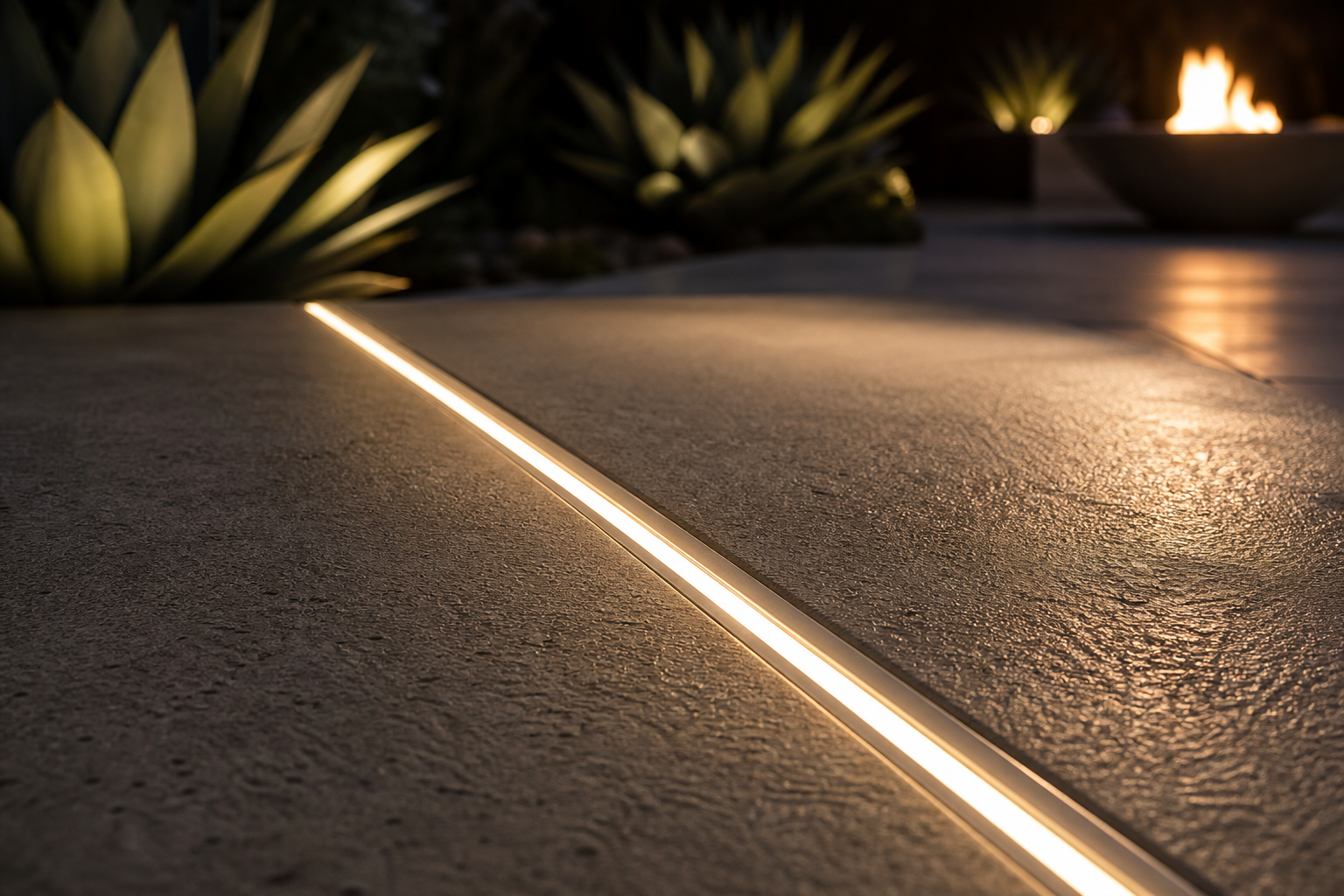 LED detail in poured concrete slab