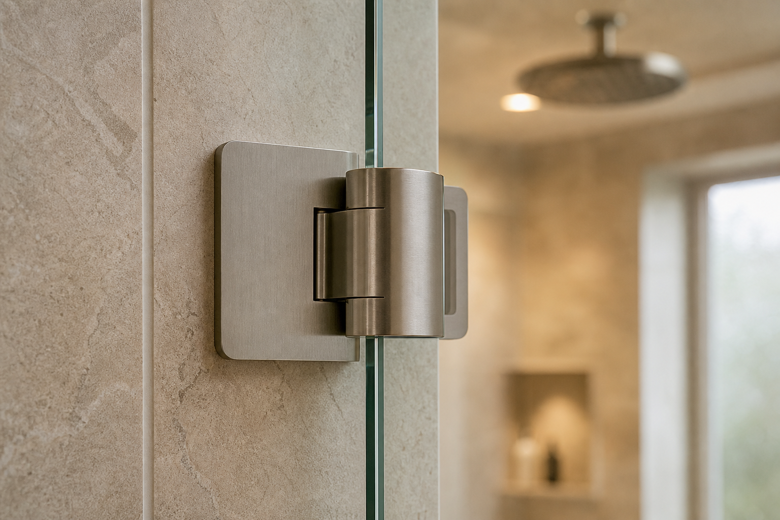 Concealed brushed-nickel hinge