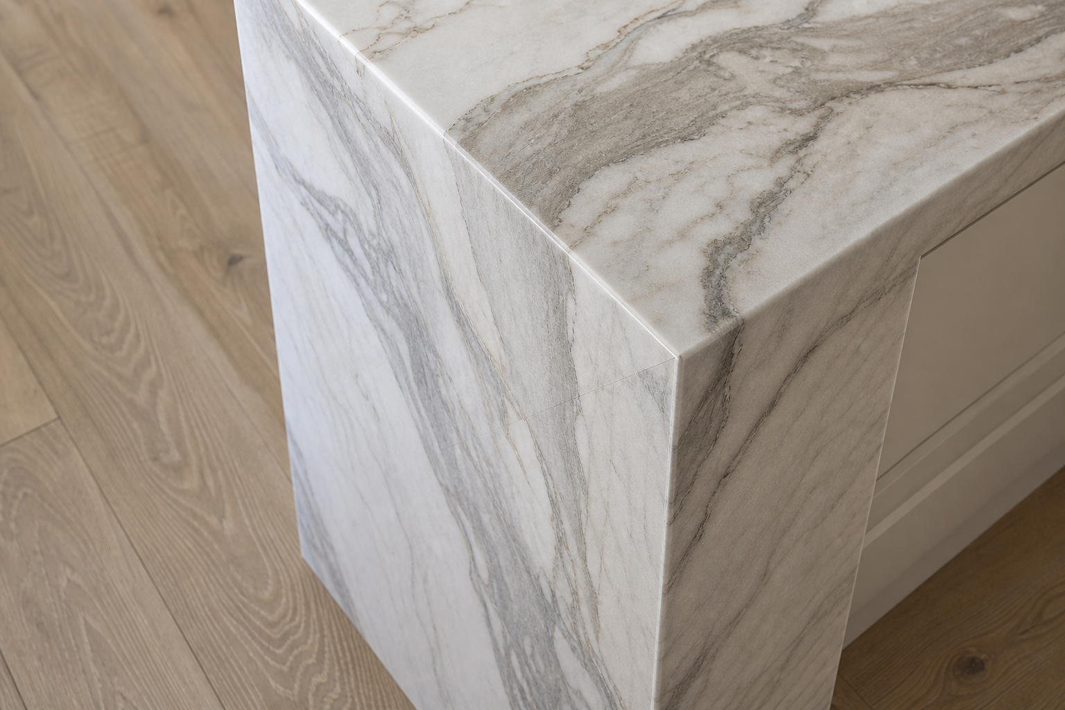 Book-matched quartzite waterfall